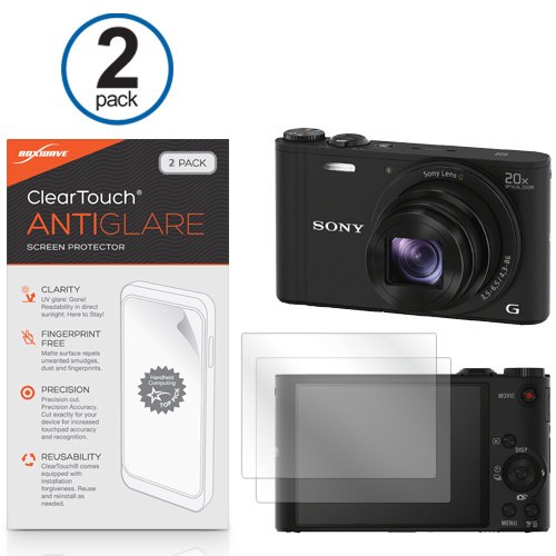 BoxWave Screen Protector Compatible with Sony Cyber-Shot DSC-WX350 - ClearTouch Anti-Glare (2-Pack), Anti-Fingerprint Matte Film Skin