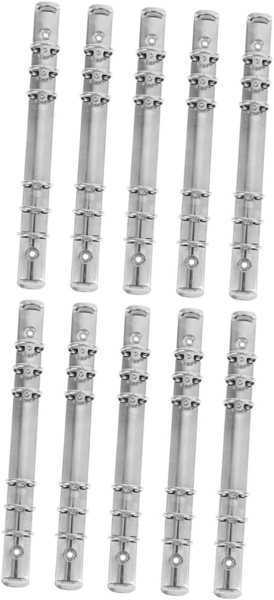 10 Pcs Binder Ring Mechanism Decked Accessories Loose Leaf Notebook Stationery Supplies Office Accessories Binding Spine Combs DIY Notebook Accessories Silver Stainless Steel