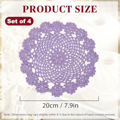Napperons en dentelle kilofly violet pour table de thé et café - 3