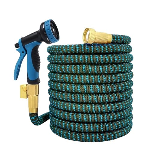 Retractable Stretch Hose Flexible Gardening Water Pipe 10 Function High-Pressure Water Gun Adjustable Standard Gardening Tool(75ft)