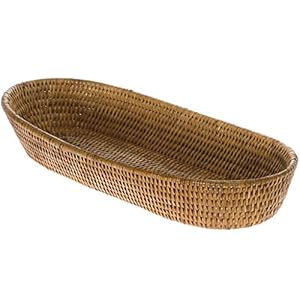 KOUBOO La Jolla Rattan Bread Basket, Honey Brown, Large