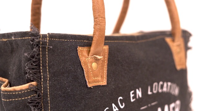 Amazon.com: Shy Shy Bags Sel De Mer Upcycled Canvas & Cowhide Tote