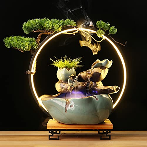 Ornement d'eau chanceuse chinoise en céramique avec cascade pour table - 7