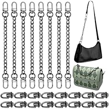 24 Pcs Purse Chain Strap Extender Studs Rivets D Ring Flat Purse Strap Extender Replacement Crossbody Conversion Kit Post Head Buttons Accessories for DIY Bag Hardware Wallet HandbagsBlack