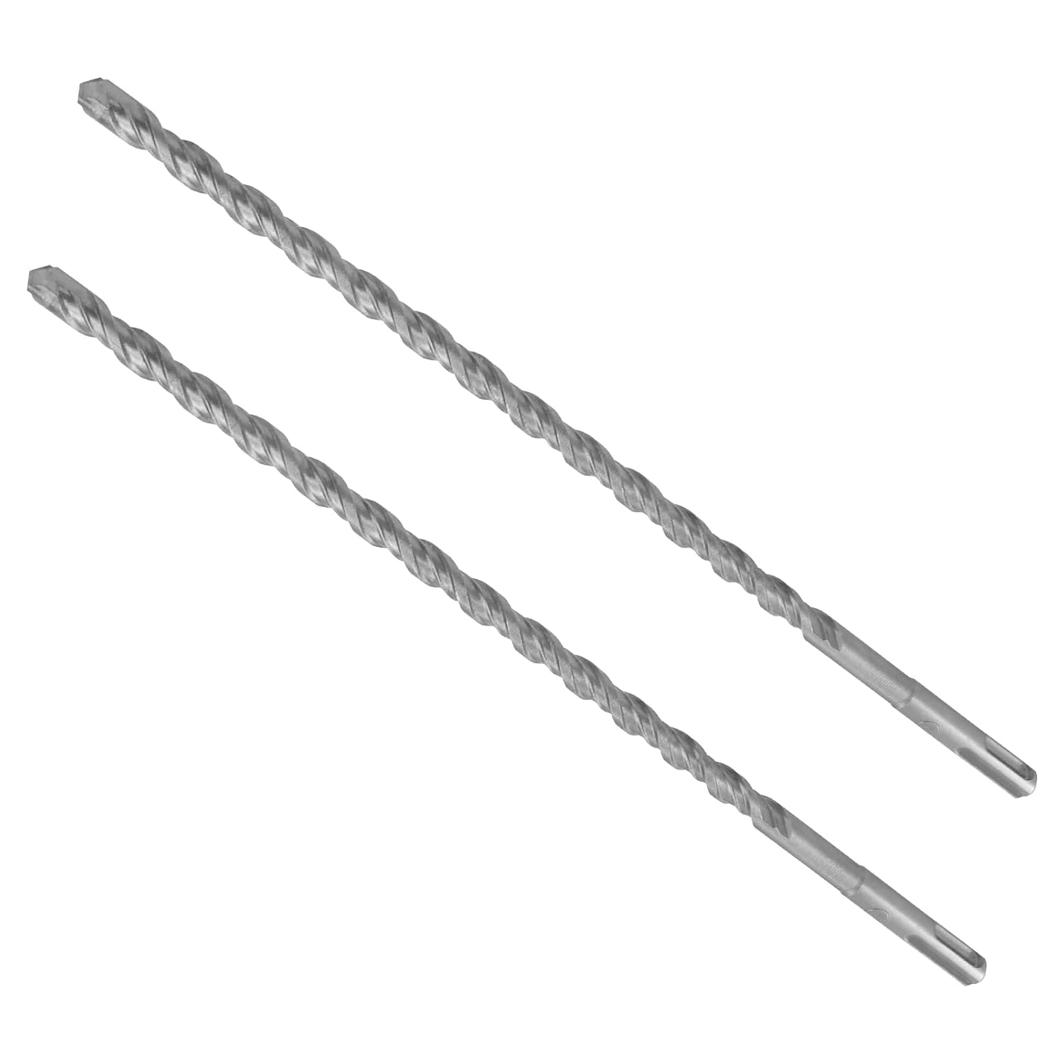 2-Pack SDS Plus Rotary Hammer Drill Bit 1/2 Inch x 12 Inch, Carbide Tipped Masonry Drill Bits for Concrete, Brick, Stone, and Cement