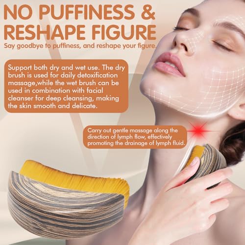 Image of 1 /2 PCS Lymphatic Contour Face Brush - Facial Gua Sha Lymphatic Drainage Massager for Lifting & Sculpting, Soft Bristles for Natural Makeup, Waterproof & Easy Clean (1 Pcs Contour Face Brush)
