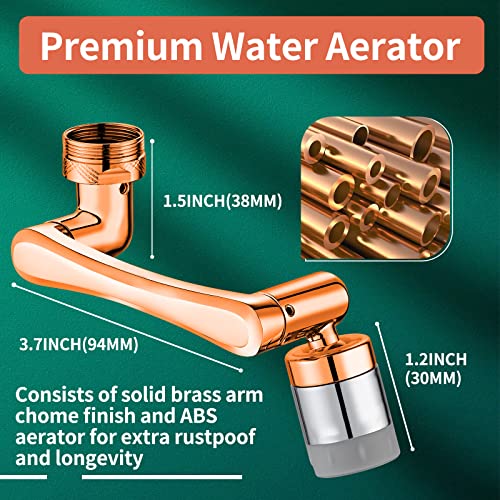1080° Swivel Faucet-Extender Universal Sink-Water-Aerator - 2 Mode Splash Filter Extension, Kitchen Bathroom 360° Angle Rotatable Spray Attachment, Multifunctional Robotic Arm -Washing Eye/Hair/Face #TOP5