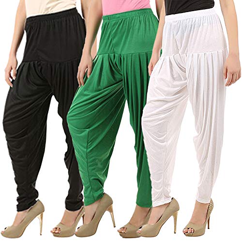 Image of Buy That Trendz Patiala Pants for Women 3 Combo Womens Viscose Relaxed Pants Pack of 3