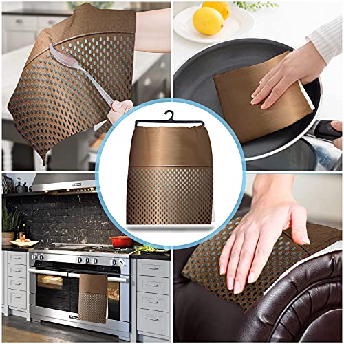 Big Buy Store Brown Copper Kitchen Dish Towels Set Of 2, Soft Lightweight Microfiber Absorbent Hand Towel Metal Tea Towel For Kitchen Bathroom 18X28In #TOP3