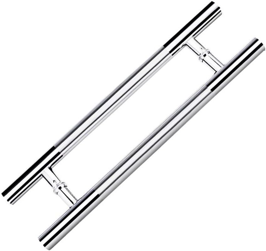 Brushed Stainless Steel, Office Push-Pull Door Handle/Home House Wooden Door Handle, 7 Sizes (Size : 80×50cm)