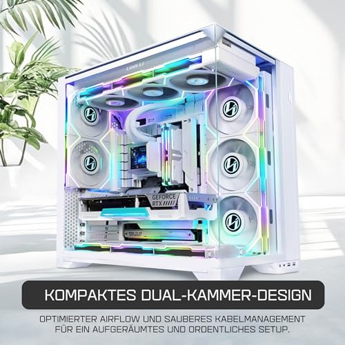 Image of Lian Li O11 Vision Compact ATX Mid-Tower Gaming PC Case - Aluminium & Tempered Glass White PC Case