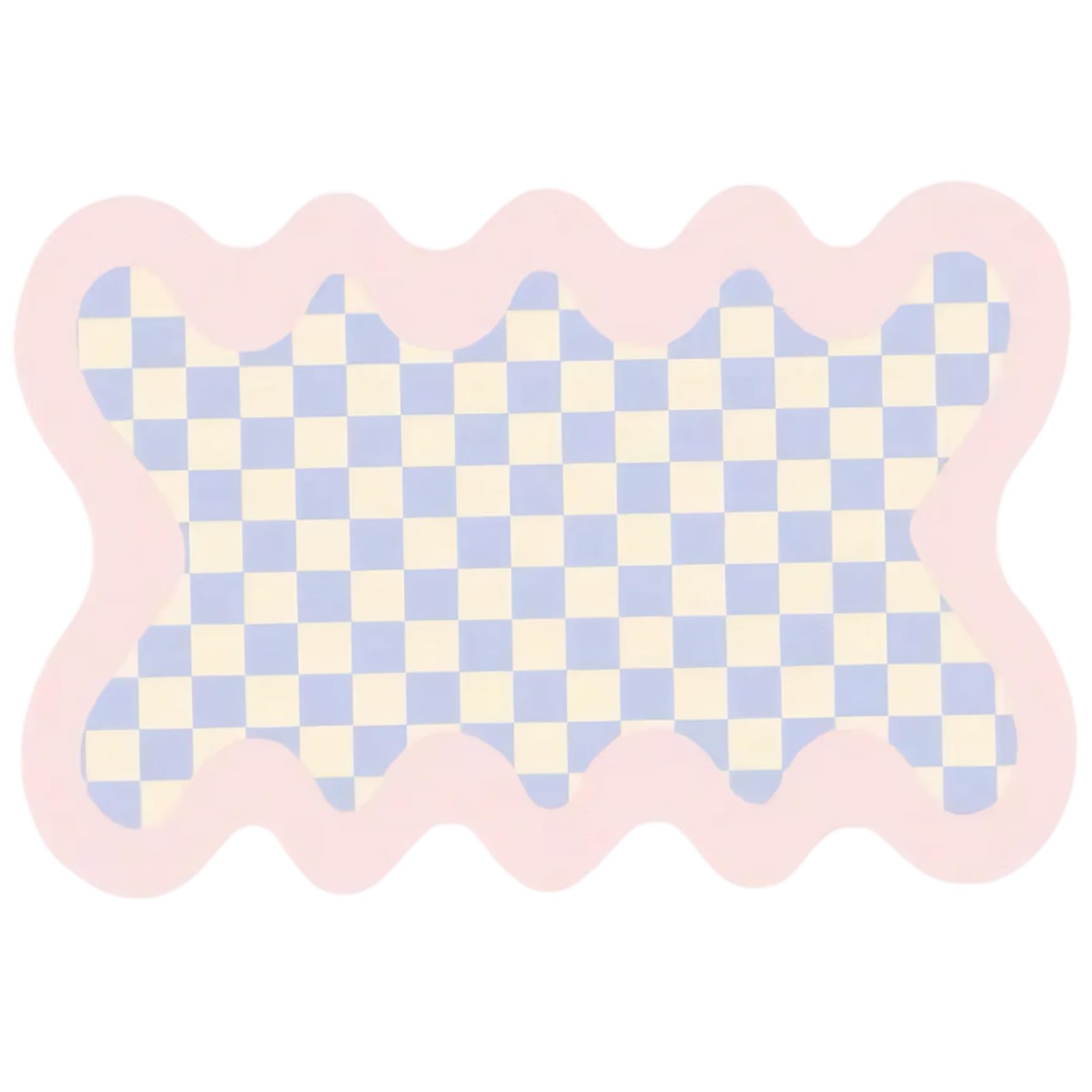 Tapis à damier blanc violet pour chambre de fille design irrégulier tendance