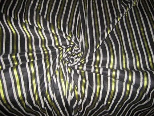 Soie Dupioni DUPS16 jaune noir blanc 112 cm idéale pour confectionner une robe de soirée