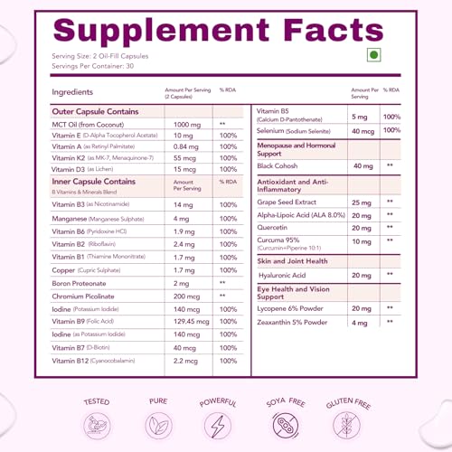 Image of WishNew Wellness Daily Ritual Women's 50+ Multivitamin | Comprehensive Nutrient Blend for Menopause, Skin & Joint Health | 60 Delayed Release Oil Capsules for Optimal Absorption & Wellbeing