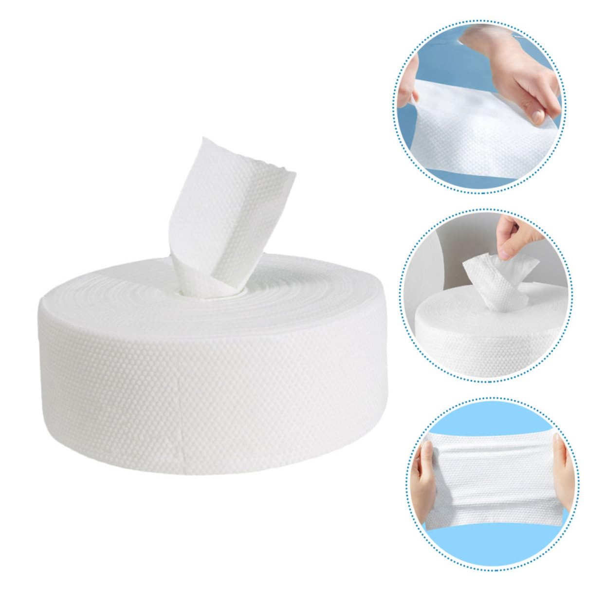 VALICLUD Salviette Viso in Cotone Monouso per Rimozione Trucco e Pulizia Quotidiana, 600g, Bianche, Morbide e Portatili