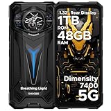 DOOGEE S200 Ultra Rugged Phone Unlocked, 5G Android 15 with 1.32" Secondary Display, 48GB+1TB Storage, 11000mAh, 66W Fast Charge, AI Quad Camera 100MP+32MP, 6.72" Rugged Smartphone Dual SIM/NFC/OTG