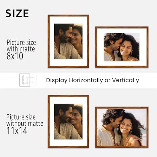 Image of Art Street Premium Photo Frame for living room, Classic Aesthetic Design Photo Frames for Photograph, Art Work, Kids Room Set of 9 (11x14 Inch, Brown)