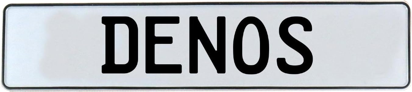 Vintage Parts 622086 Wall Art (Denos White Stamped Aluminum Street Sign Mancave), 1 Pack