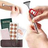 Premium 6 Packs Acupressure Pen Fascia Blaster Release Tool Face Massage Acupuncture Therapy Stainless Steel Gua Sha Finger Muscle Scraper Set Tmj Pain Relief Magnetic Ear seeds Auricular patches