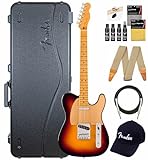 Fender American Ultra II Telecaster - Ultraburst Bundle with Case, Strap, Cable, Hat, and Guitar Cleaning Kit