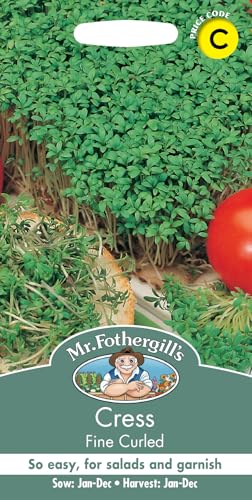 Fothergills Cress Fine Curled Vegetable Seeds 4000 Seeds Sow: Jan-Dec Green