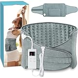 Heating Pad for Back Pain Relief Electric Heating Pad Wrap for Period Cramps Lower Back Neck Shoulders Pain Relief 6-Hour Auto Shut Off 12x24 Heated Pad + 20' Belt Adjustable 4 Timer 6 Heat Level