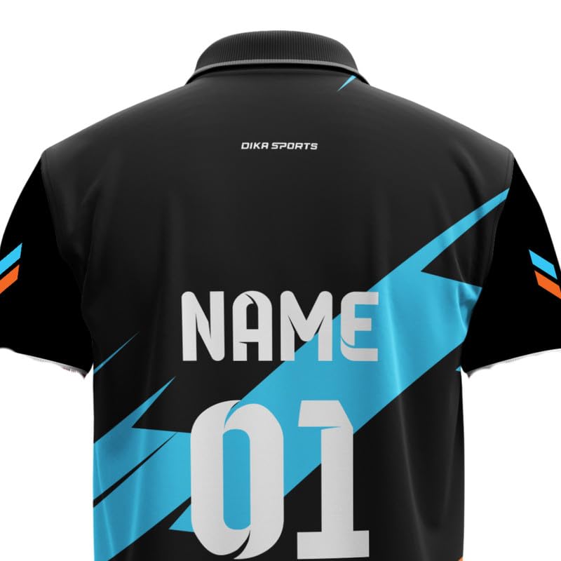 Image of Dika Sports Cricket Custom Player Name and Number Jersey Cricket Tshirt for Men | 2 Year to 5XL