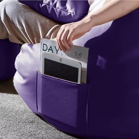 Image of karuto 4XL Bean Bag Cover with Footrest & Cushion (Without Beans) (Purple, XXXXL)