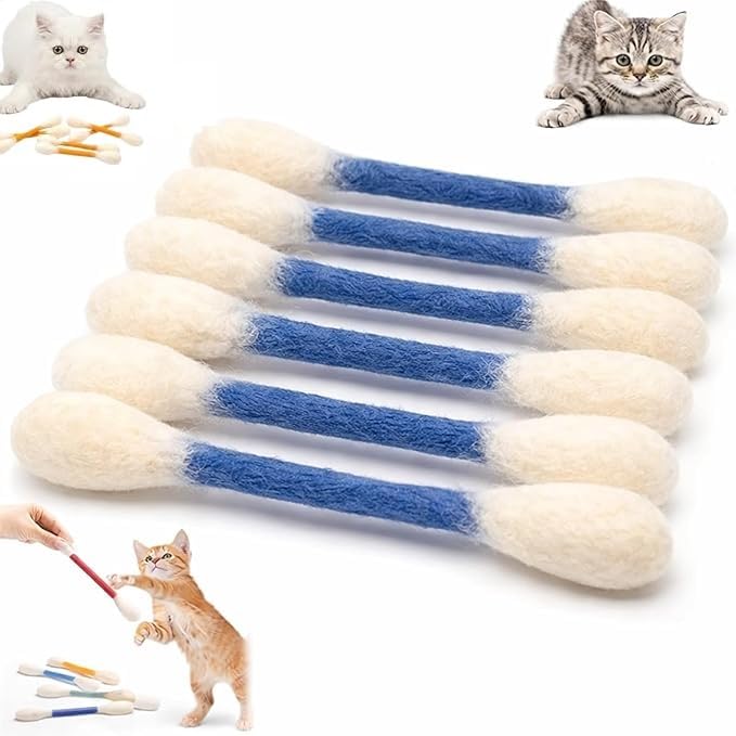 Giant Qtip Cat Toy,Cotton Swabs Cat Toys with Catnip,6pc Cotton Swabs Qtip Cat Toy With Catnip Kitten Chew Toys Teething Sticks Interactive Felt Kitty Kicker Play Lover Gift Accessories (Blue)