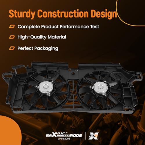 Image of maXpeedingrods Cooling Fans Assembly for Mercedes-Benz Sprinter 2500 NCV3 2010-2018, 3500 2010-2018, 3500XD 2018, 683058068743 MB3113100 9065030001