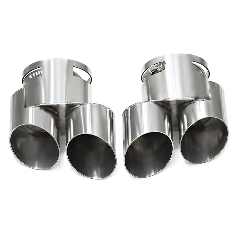 Tuyau d'échappement double embout argent pour BMW quad silencieux auto