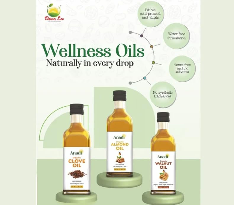 Anadi Kashmiri Walnut Oil 20ml | Cold-Pressed Pure Akhrot Oil | Cold Pressed - Certified Organic Walnut Oil for Thyroid Massage - Edible Grade Rich in Omega-3 | For Hair Growth, Skin & Cooking | - Image 3 thumbnail