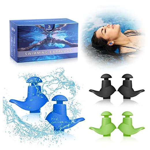 Leurry Swimming Ear Plugs, 3 Pairs Reusable Silicone Ear Plug for Swimming Bathing Surfing Hot Springs and Other Water Sport, Suitable for Kids and Adult