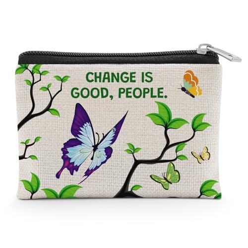 Encouragement Motivational Gifts for Butterfly Lover Coin Purse Inspirational Gifts for Women Bestie Positive Presents for Wife Girlfriend Christmas Birthday Mothers Day Gift Zipper Change pouch