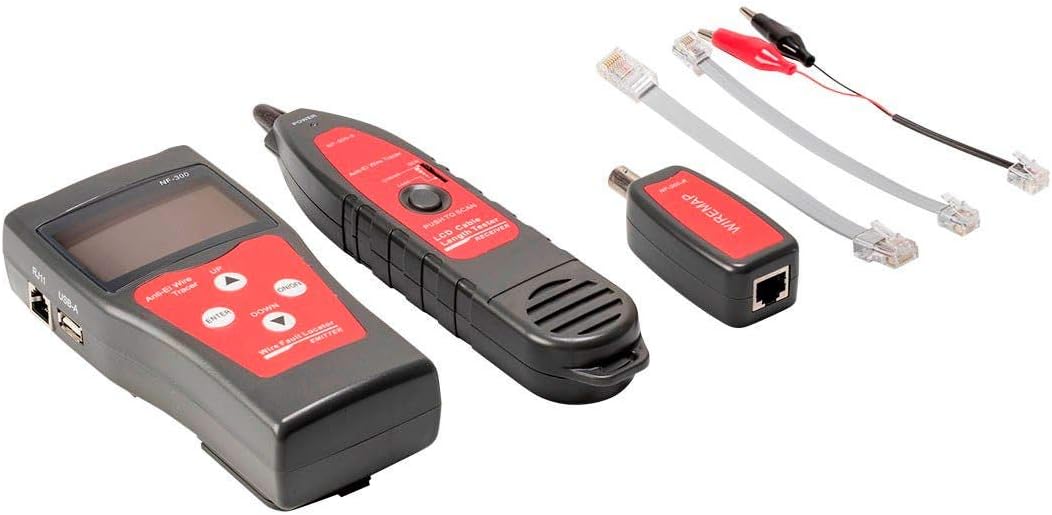 Monoprice Professional Coaxial, RJ-45, RJ-11/12, BNC, and USB Multifunction Tester with LCD Display