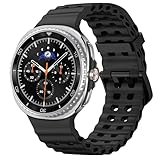 Silicone Band for Samsung Galaxy Watch 8 Classic 46mm/Galaxy Watch 8 44mm 40mm, No Gap Soft Breathable Marine Replacement Sport Strap for Galaxy 8 Watch Bands Men Women