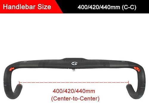 Miniatura 4 de TOSEEK Manillar de barra de caída de bicicleta de carretera de 1.252 * 16.535 in, manillar de fibra de carbono completo de 1.252 in sin rosca