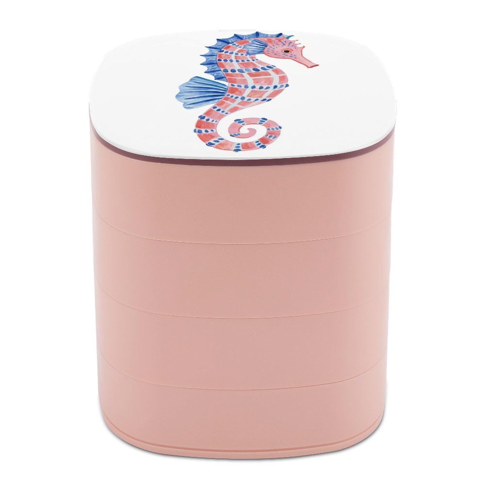 Jubonexis Seahorse Playful Mediterranean Aesthetic Minimal Jewelry Boxes for Women, Earring Holder Organizer Rotating Jewelry Organizer for Necklaces Bracelets Ring