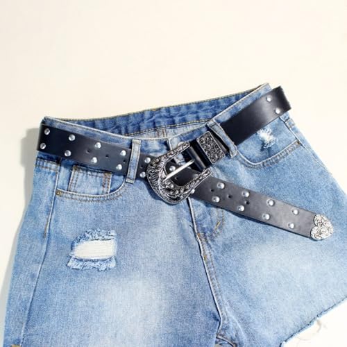 Edgy Waist Belt Punk Edgy Chain Heavy Duty Carving Buckle Dark Retro Waistband Waist Jewelry Studded Belt3