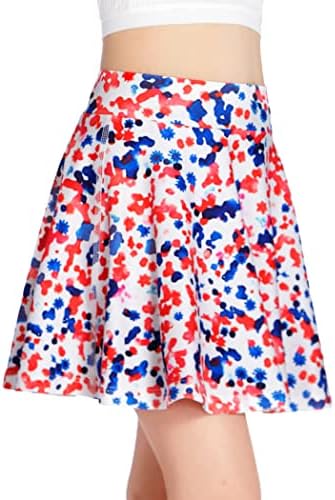 Zaclotre Girls Pink Floral Active Athletic Skorts Skirt Sports High Waisted Golf Tennis Running 2 Pockets Skort White