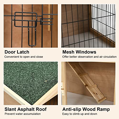 35 Inch Chicken Tractor With Ramp For Chickens Coop Portable House Supplies Rabbit Hen Duck Coup Small #TOP6