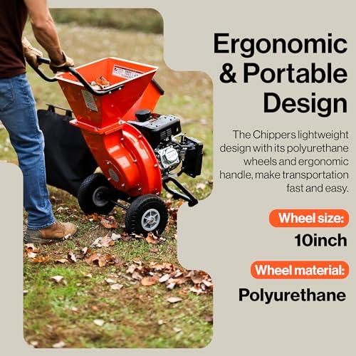 SuperHandy Wood Chipper Shredder Mulcher Ultra Heavy Duty 7HP 3 in 1 Multi-Function 3" Inch Max Capacity (Amazon Exclusive)