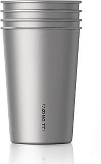 Titanium Water Cup 500ml/17oz, Stackable Premium Metal Drinking Cups, Reusable Beer Juice Cup, Suitable for Home, Party, Camping, Outdoor, Indestructible