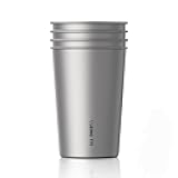 ZING TTI Titanium Water Cup 500ml/17oz, Stackable Premium Metal Drinking Cups, Reusable Beer Juice Cup, Suitable for Home, Party, Camping, Outdoor, Indestructible