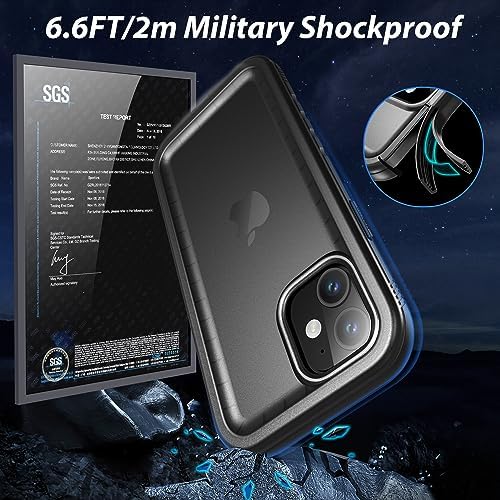 SPORTLINK for iPhone 12/12 Pro Waterproof Case - Shockproof Heavy Duty Front and Back Cover with [Built in Screen/Camera Protector] 360 Full Body Protective [Dustproof][IP68 Underwater]-Black