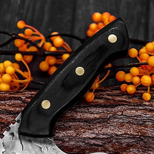 Meat Cleaver,Cleaver Knife Handmade Forged Steel Kitchen Knife Sharp Blade Chopping Slicing Meat Cleaver Butcher Knives, Gray, LAMAJIGA5844