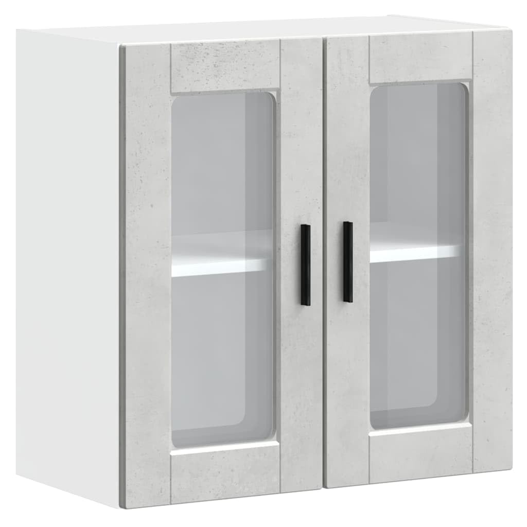 Pensile da Cucina Grigio Cemento 60x31x60 cm con Anta in Vetro | Mobiletto sospeso salvaspazio per la cucina e zona pranzo, ideale per organizzare stoviglie e piccoli elettrodomestici.