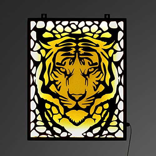 Image of Metsy Metal Tiger Face Wall Hanging | Exquisite Handcrafted Home Decor for a Unique Touch | Durable and Stylish Tiger Wall Art Perfect for Living Room, Bedroom, or Office