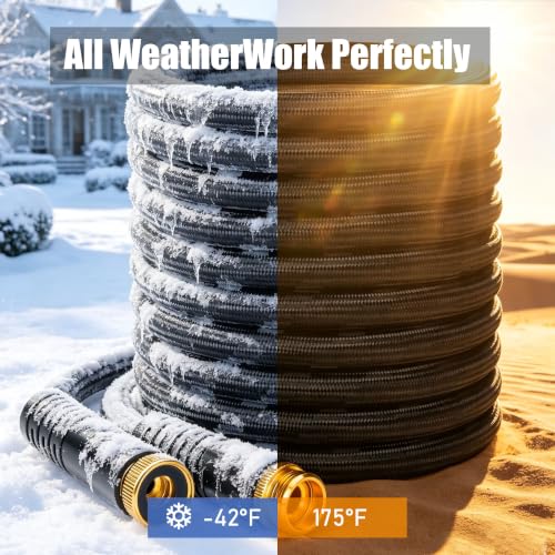 VERDOW Garden Hose 50 ft, Non-Expandable Lightweight Water Hose, 360° Swivel Fittings, 10-Pattern Spray Nozzle Flexible Hose for Yard, Lawn, Ourdoor Ues by VERDOW - Used condition - Image 4