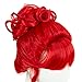 R REEWES FASHION HAIR Red Wigs Miss Argentina Red Curly Updo Wig with Bangs for Women Beetlejuice Halloween Cosplay Costume